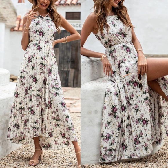 Boho floral print high low maxi dress - Picture 5 of 8